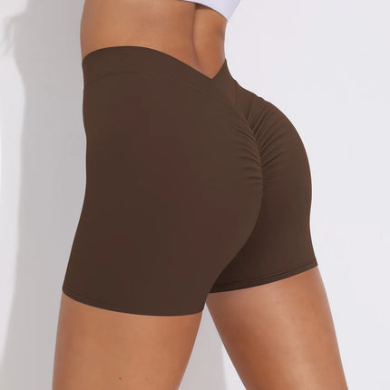 Women's Quick-Drying Seamless Sports Shorts Breathable Skin-Friendly Yoga Pants Scrunch Butt Lifting Feature Solid Wholesale