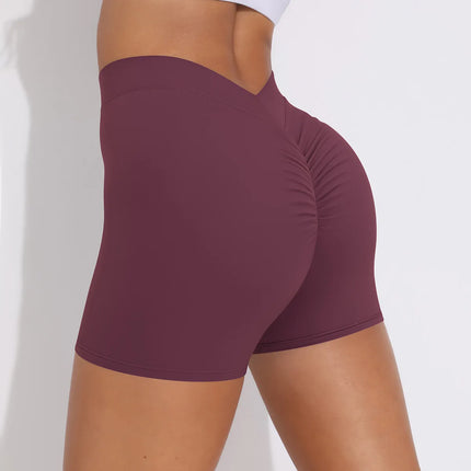 Women's Quick-Drying Seamless Sports Shorts Breathable Skin-Friendly Yoga Pants Scrunch Butt Lifting Feature Solid Wholesale