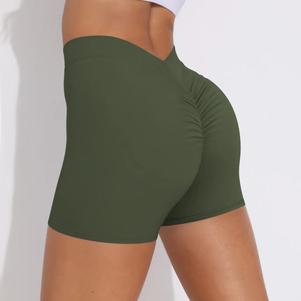 Women's Quick-Drying Seamless Sports Shorts Breathable Skin-Friendly Yoga Pants Scrunch Butt Lifting Feature Solid Wholesale